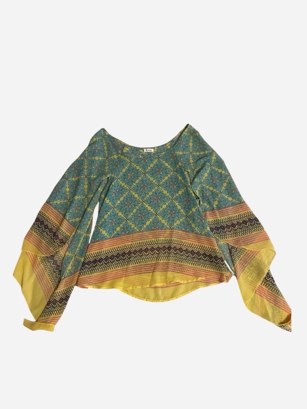 LUZ - Women's Bohemian Print Bell Sleeve Top